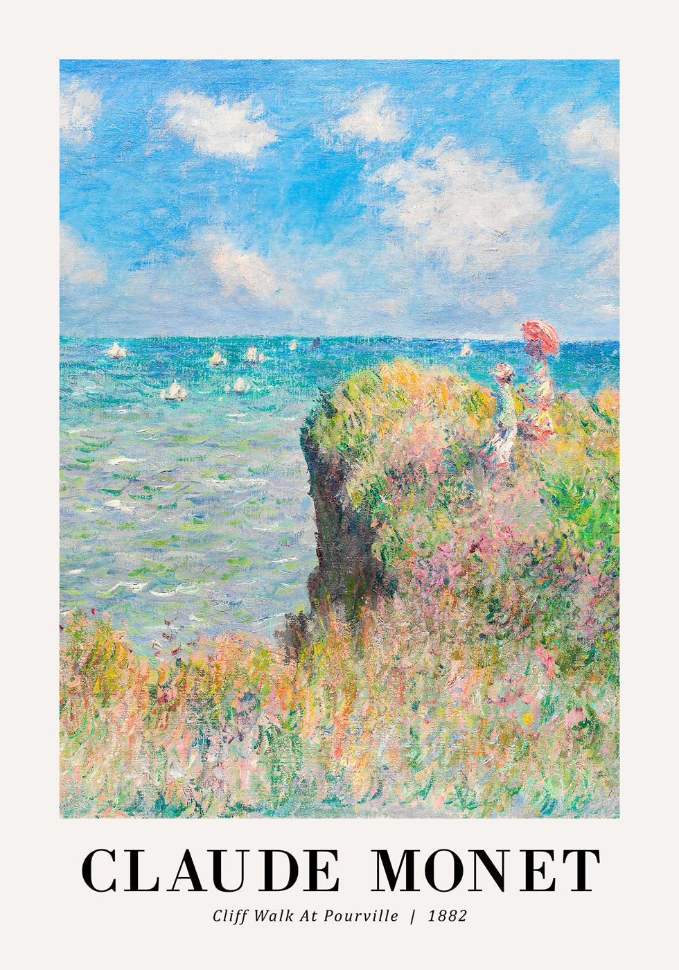 Cliff Walk at Pourville 1882 Plakat by Claude Monet - Posterbox.no