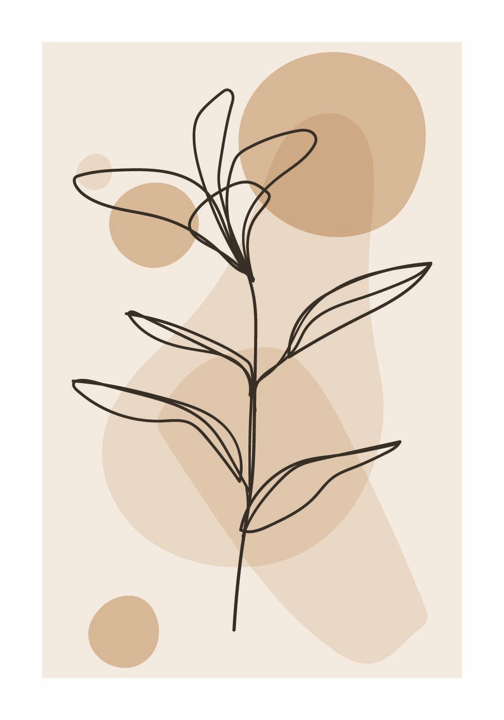 a drawing of a plant on a beige background