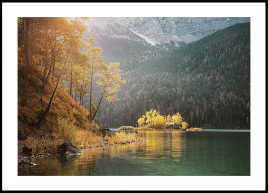 Poster Herbstmorgen am See 