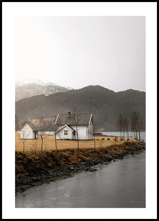 Gemütliche Häuser am Wasser Poster