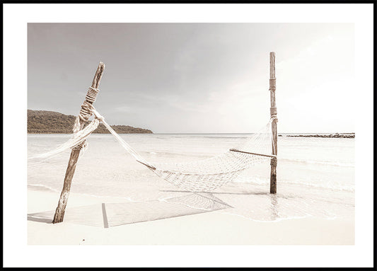 Poster Tropischer Strand Hängematte 