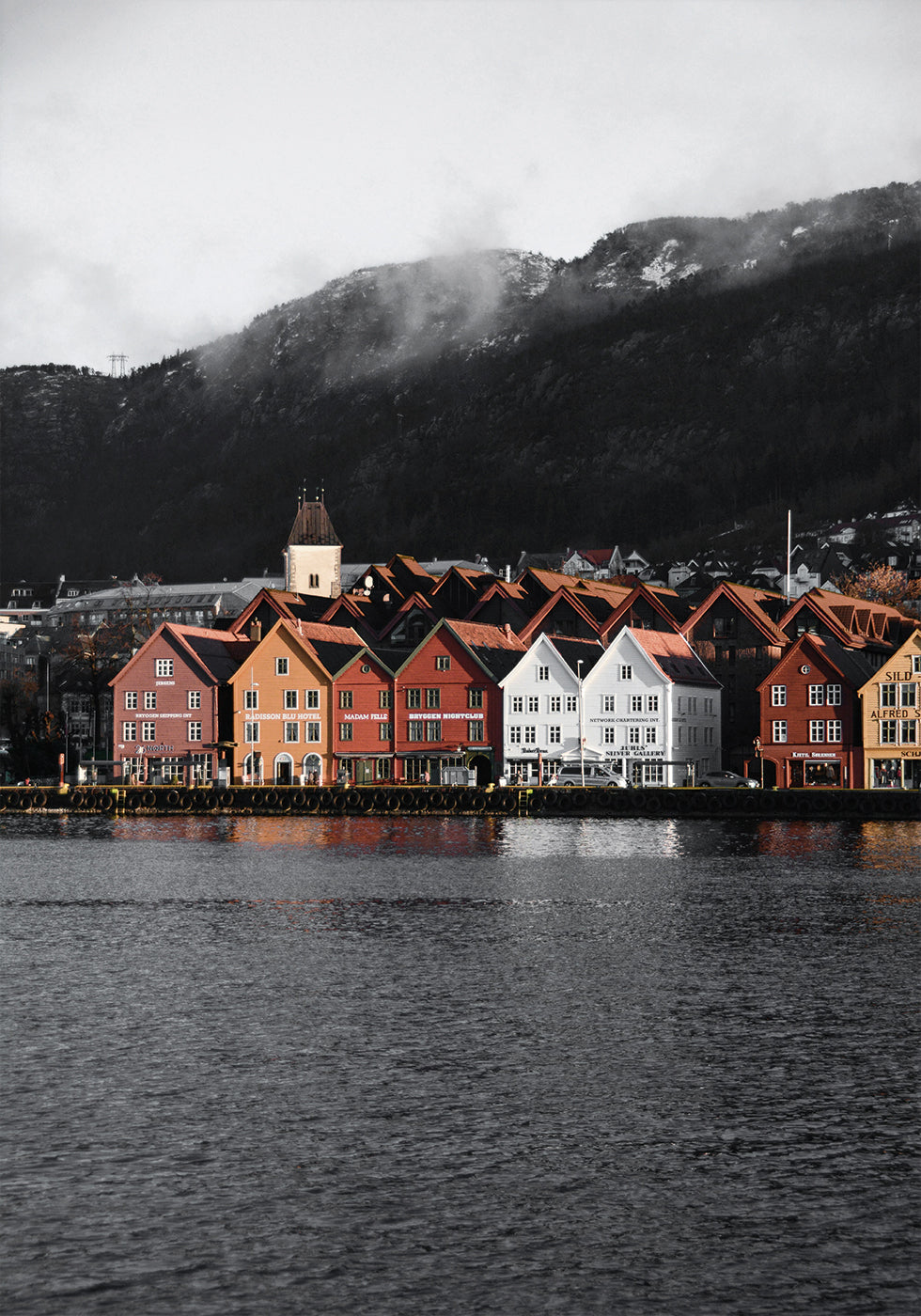 Bryggen Waterfront, Norwegen Poster